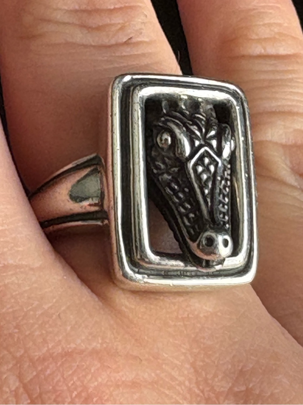 Barry Kieselstein Cord  sterling silver Alligator Croc Ring